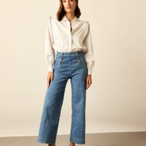 Jeans cropped marine azul