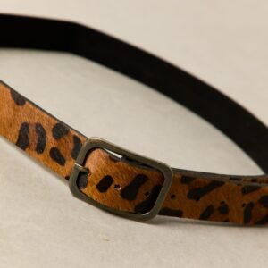Cinturón de piel estampado leopardo