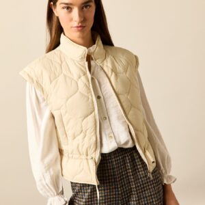 Chaleco plumas Beige