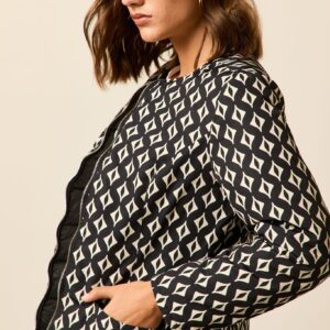 Cazadora estampada reversible azul marino